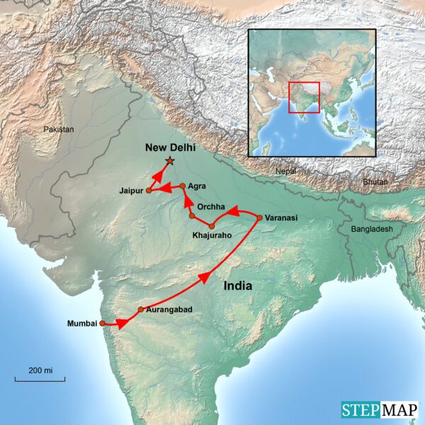 north india tour map